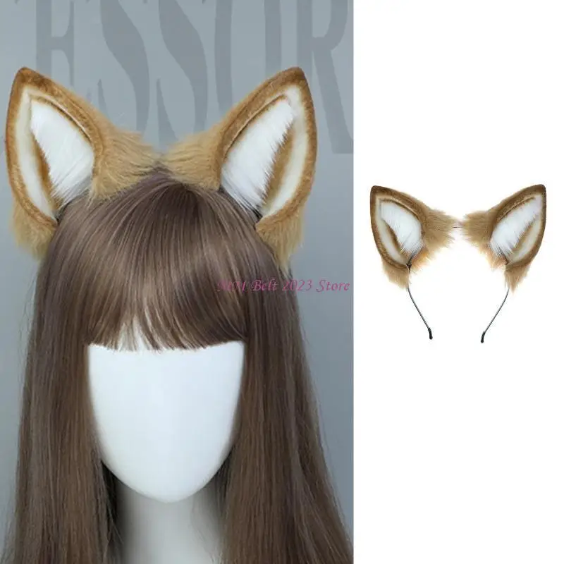 49ME الجدة عقال الكرتون الكلب شكل الأذن Hairhoop لطيف الشعر الفرقة للنساء فتاة #4