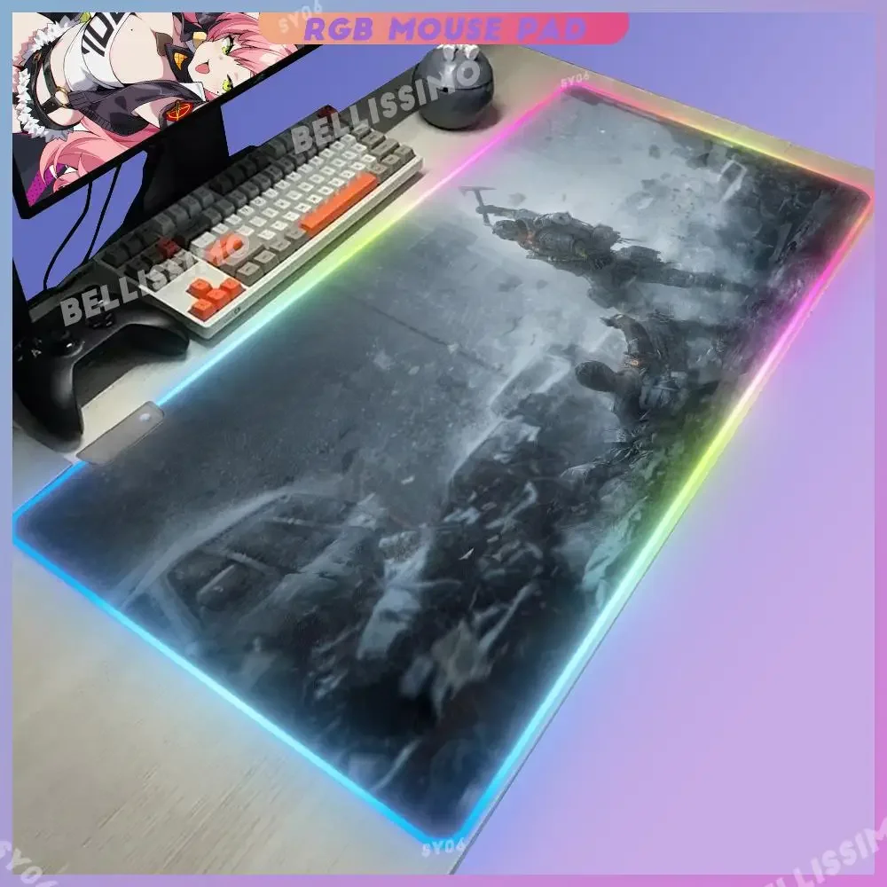 Popular R-Rainbow FPS Six Siege Mouse Pad RGB Gaming Mouse Pad gaming accessories Office Large Cool Keyboard Rubber No-slip Mat