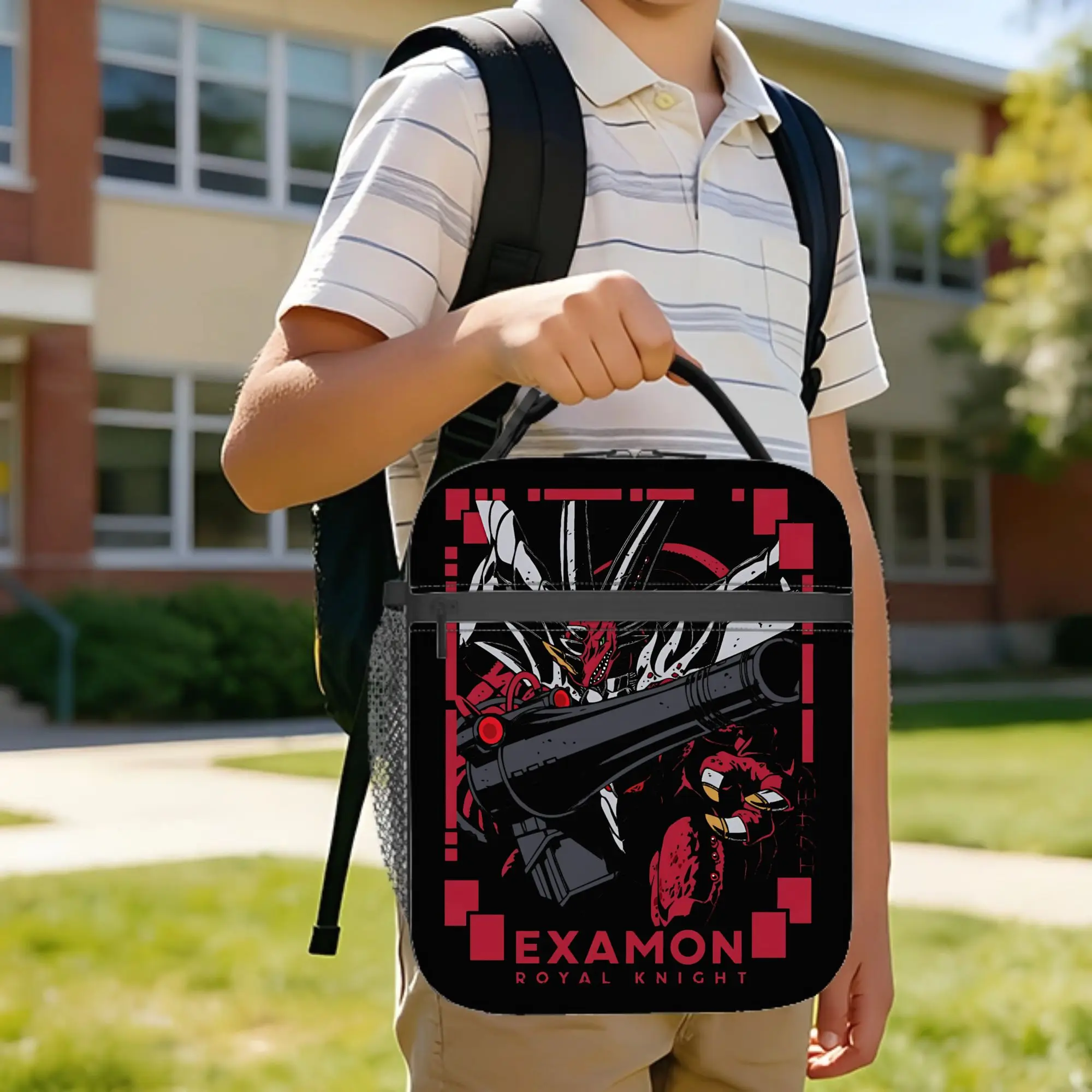 

Термосумка для обедов Digimon Royal Knight Examon, большая сумка-тоут для еды, контейнер для бенто, для школы и активного отдыха