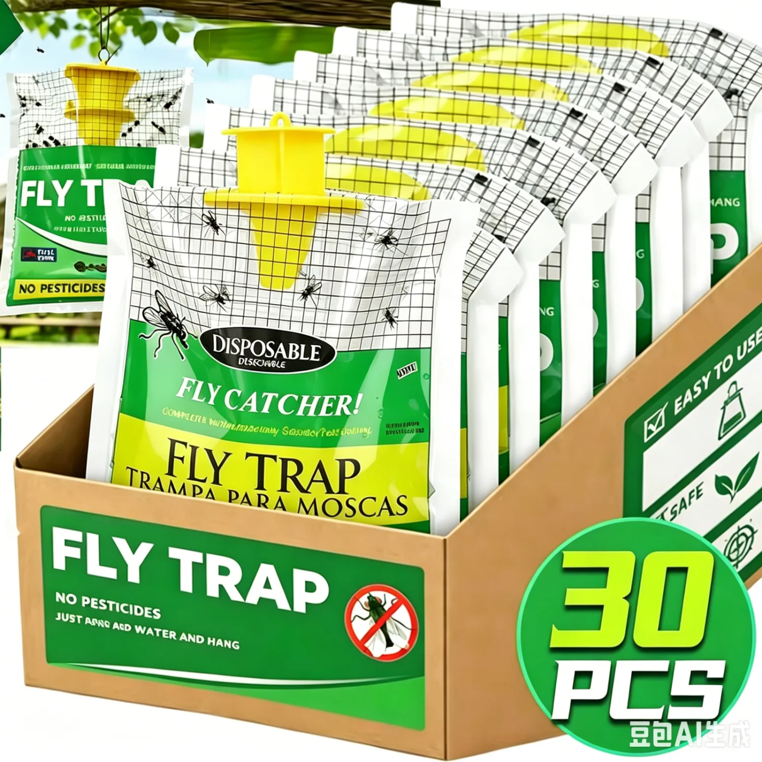 Sacs attrape-mouches efficaces, piège à moustiques suspendu, attrape-mouches jetable, non toxique, inoffensif, fournitures pour la maison et le jardin, 1 à 30 pièces