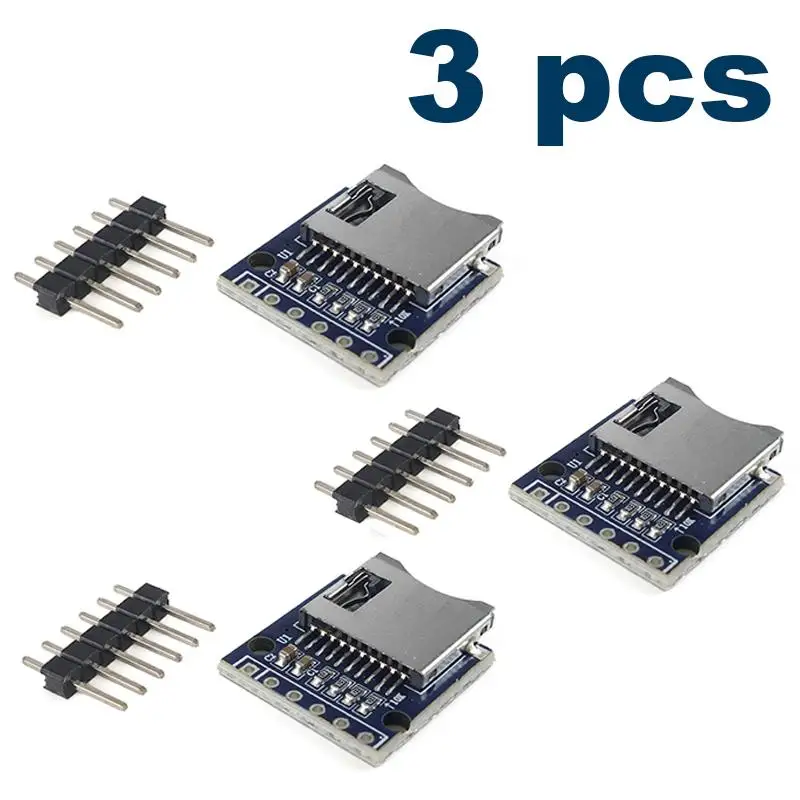 3Pcs  Card Module SPI Interface Unsoldered TF Card Headers for Amateur Electronic Enthusiast DIY Creation