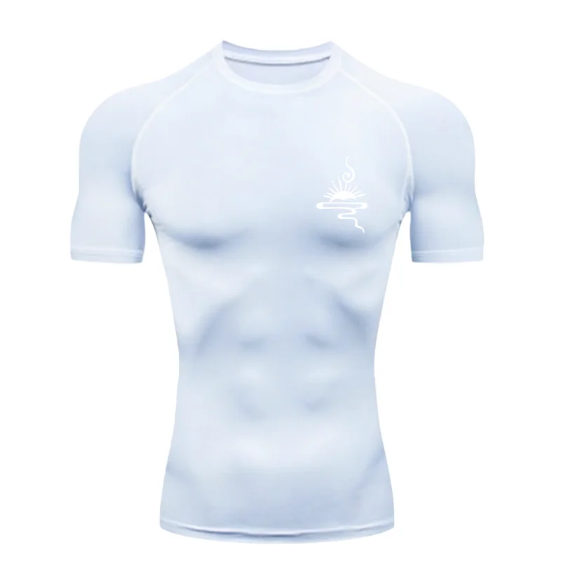 Sunrise Design 2026 Men's Sports T-shirt Training Fitness Compression Workout T-Shirt Athletic Tees Gym T-shirts