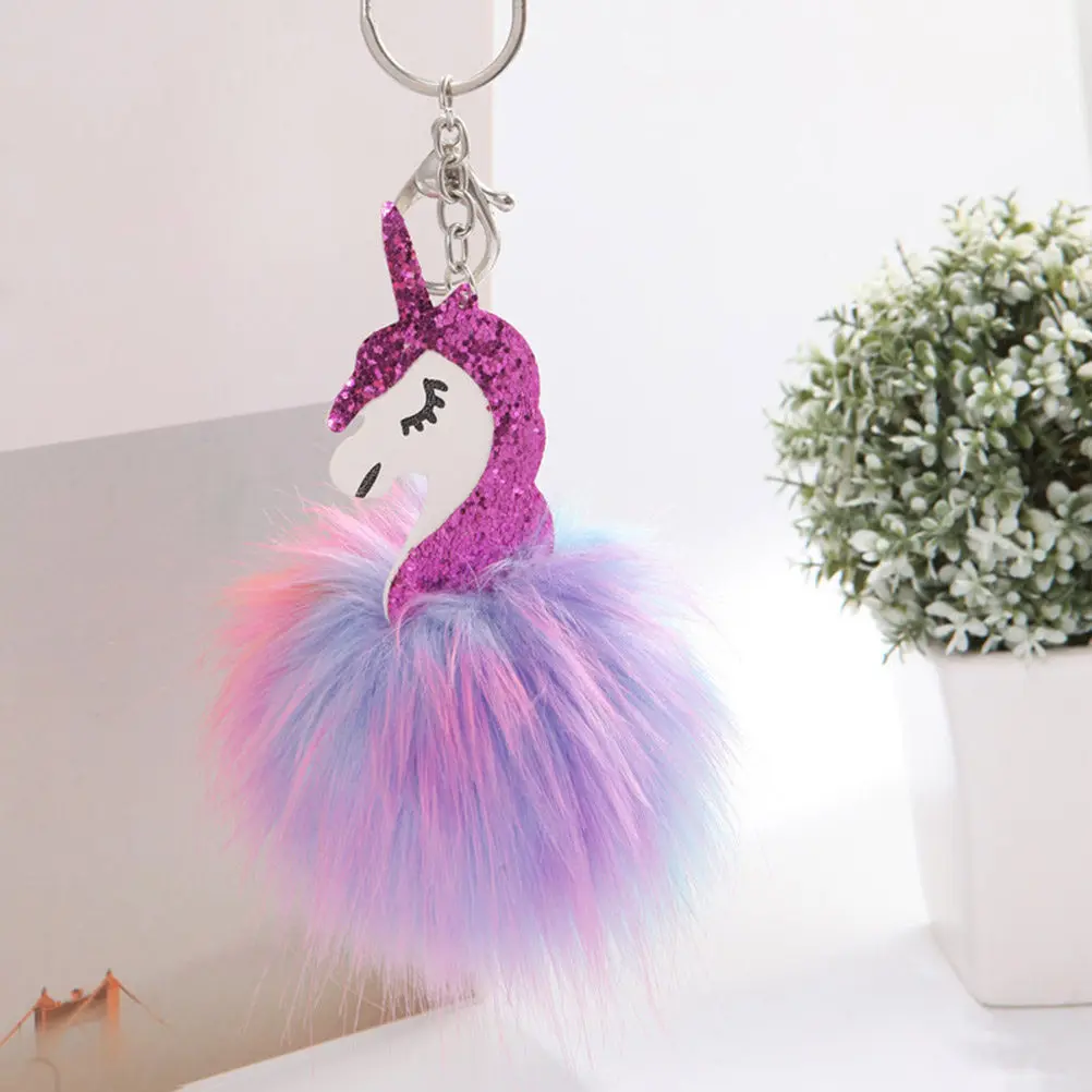 

Unicorn Keychain with Colorful Shiny Ball Lovely Key Ring for Backpack Handbag Wallet Organizer Kids Birthday Wedding Shower