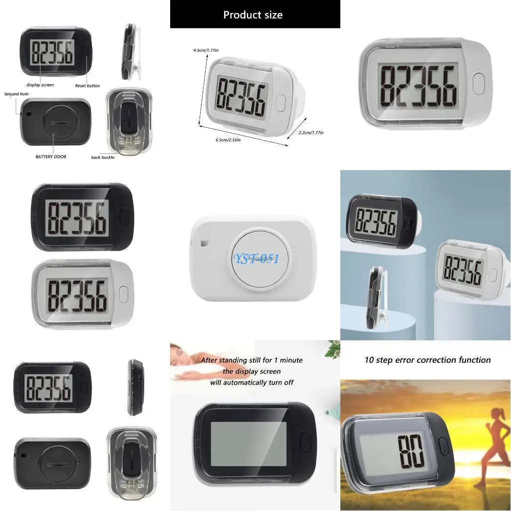 

E15A Digital Step Trackers Touch Operation Pedometer Step Counter With LCD Screen