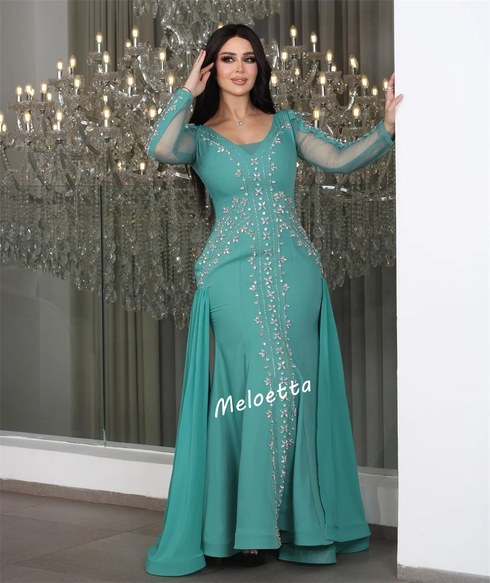 فستان سهرة كلاسيكي لامع مخصص بأكمام طويلة فساتين طويلة حورية البحر مناسبة مخصصة أنيقة للحفلات الراقصة بجودة عالية