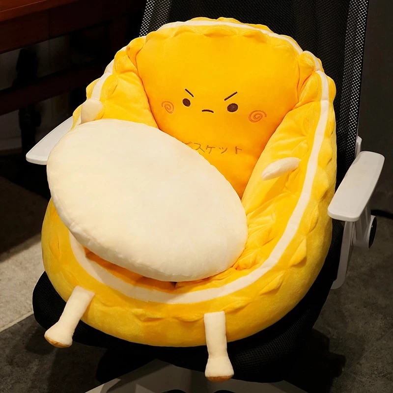 

45CM Cartoon Kawaii Super Soft Toast Chair Sofa Car Seat Semi-surrounding Cushion Stuffed Lovely Bread Pillow For Girls Present