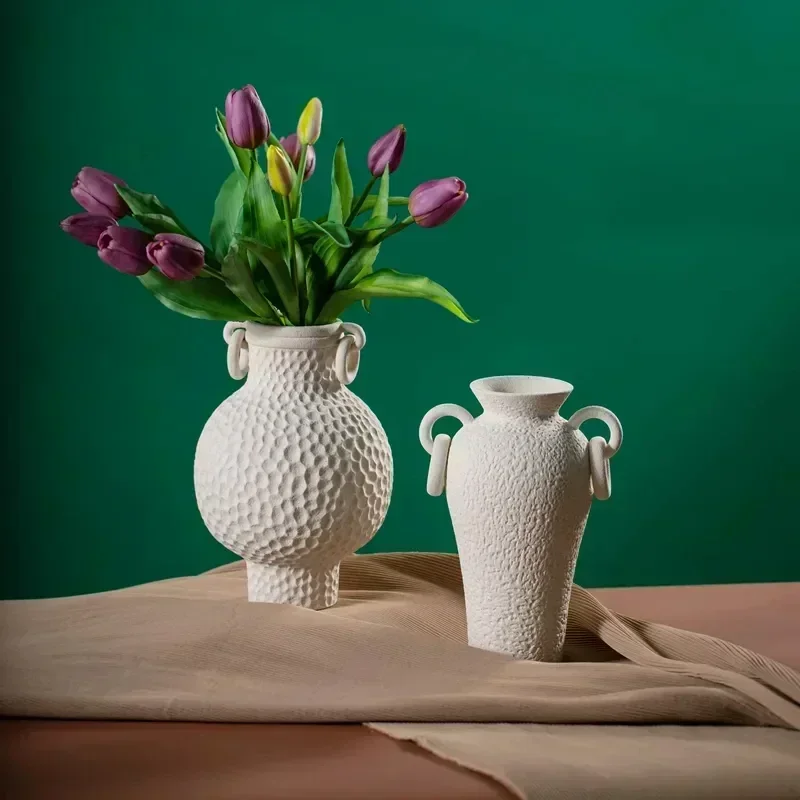 

boyouNordic Ceramics Vase Amphoras Porcelain Table Center Handmade Flower Home Design Living Room Centerpieces Art Decoration