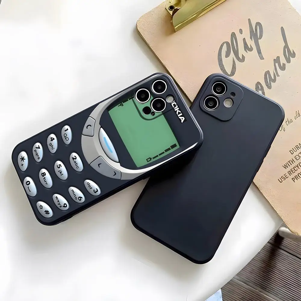 Retro N-Nokiaes Handyhülle für iPhone 17 Pro Max 15 Pro 16 14 Plus 12 13 Mini 11 Pro stoßfeste Softcover