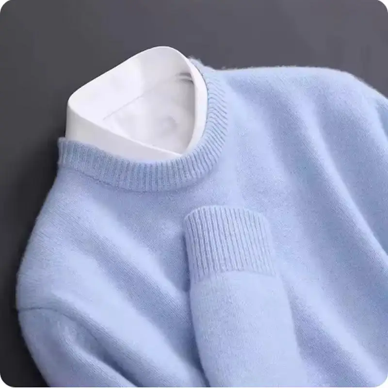 Heißer Verkauf Kaschmir männer Pullover Oansatz Gestrickte Jumper Langarm Männlichen Pullover Weiche Warme Woolen Mode Kleidung Große Größe – Detail 5