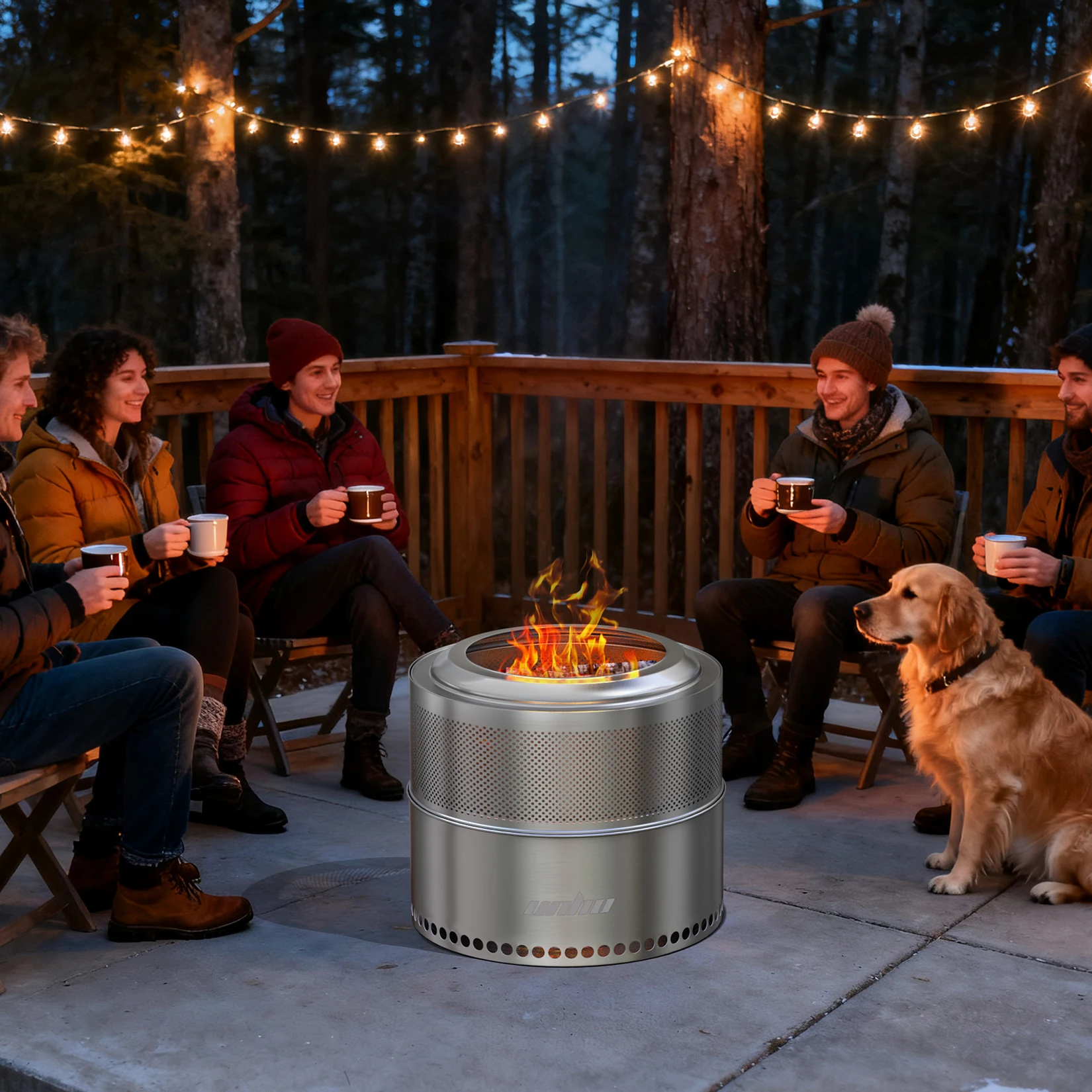 

Уличная печь-костровище из нержавеющей стали для кемпинга, на дровах