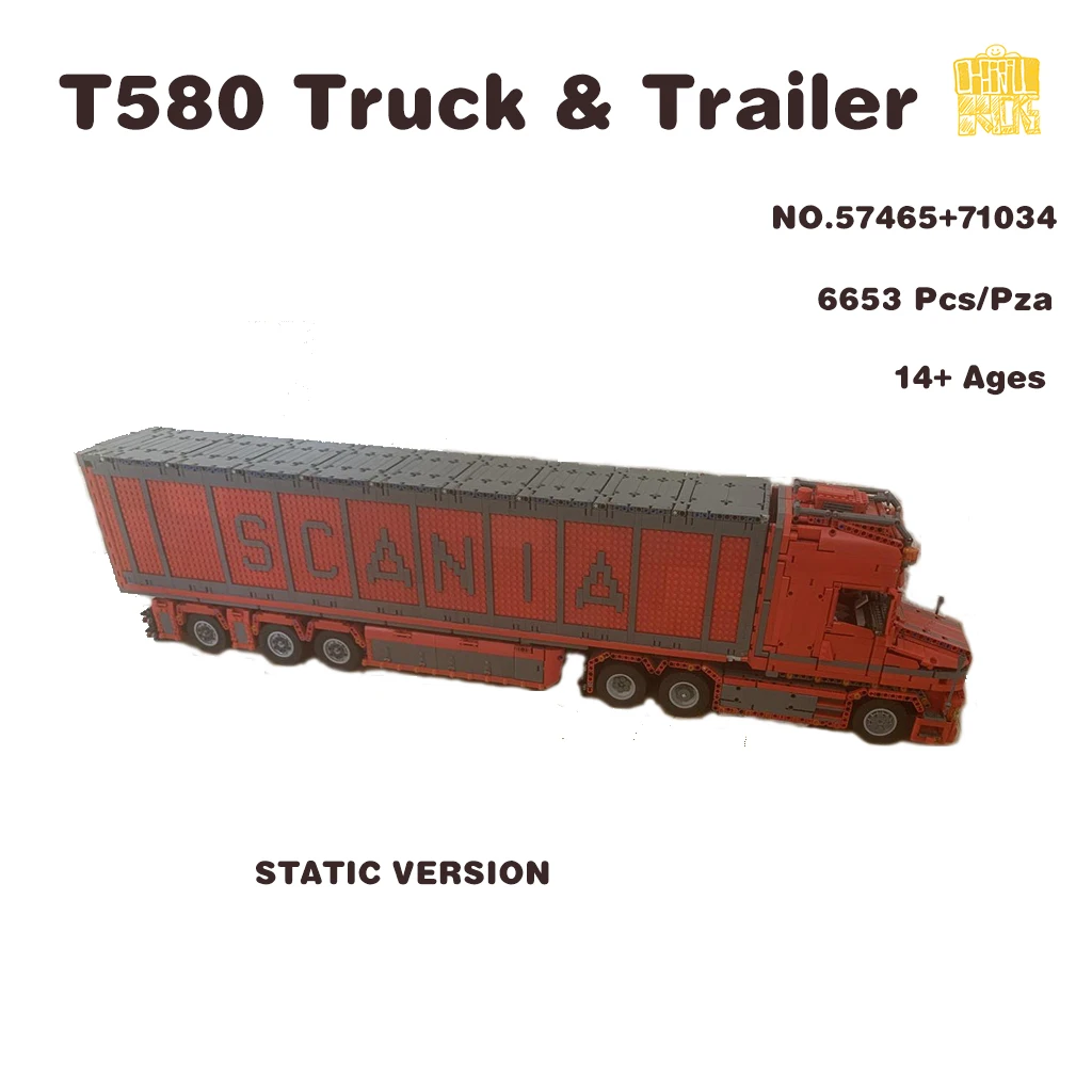 

MOC-71034 Trailer & MOC57465 Truck T 580 Model With PDF Drawings Building Blocks Bricks Birthday Christmas Gifts