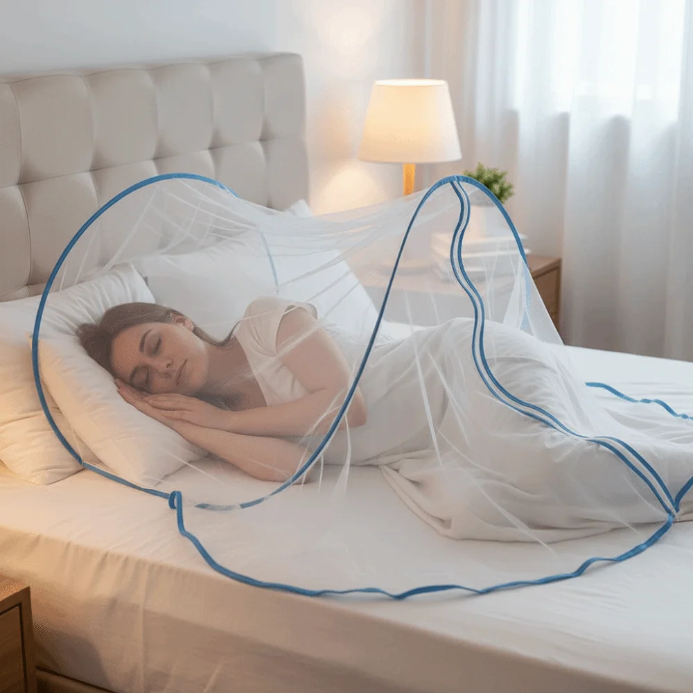 

High-Density Mesh Foldable Facial Mosquito Net Mesh Canopy Breathable Anti-Mosquito Head Cover Lightweight Pest Control