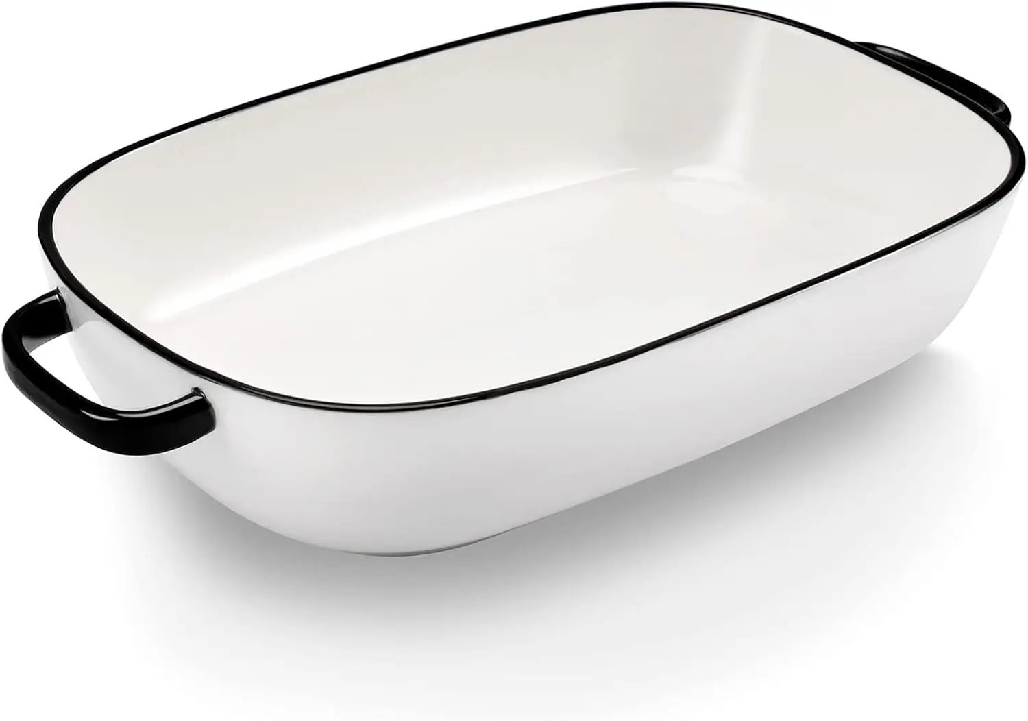 

Large 6 Quart Rectangular Ceramic Baking Dish, Oven Microwave Safe, White