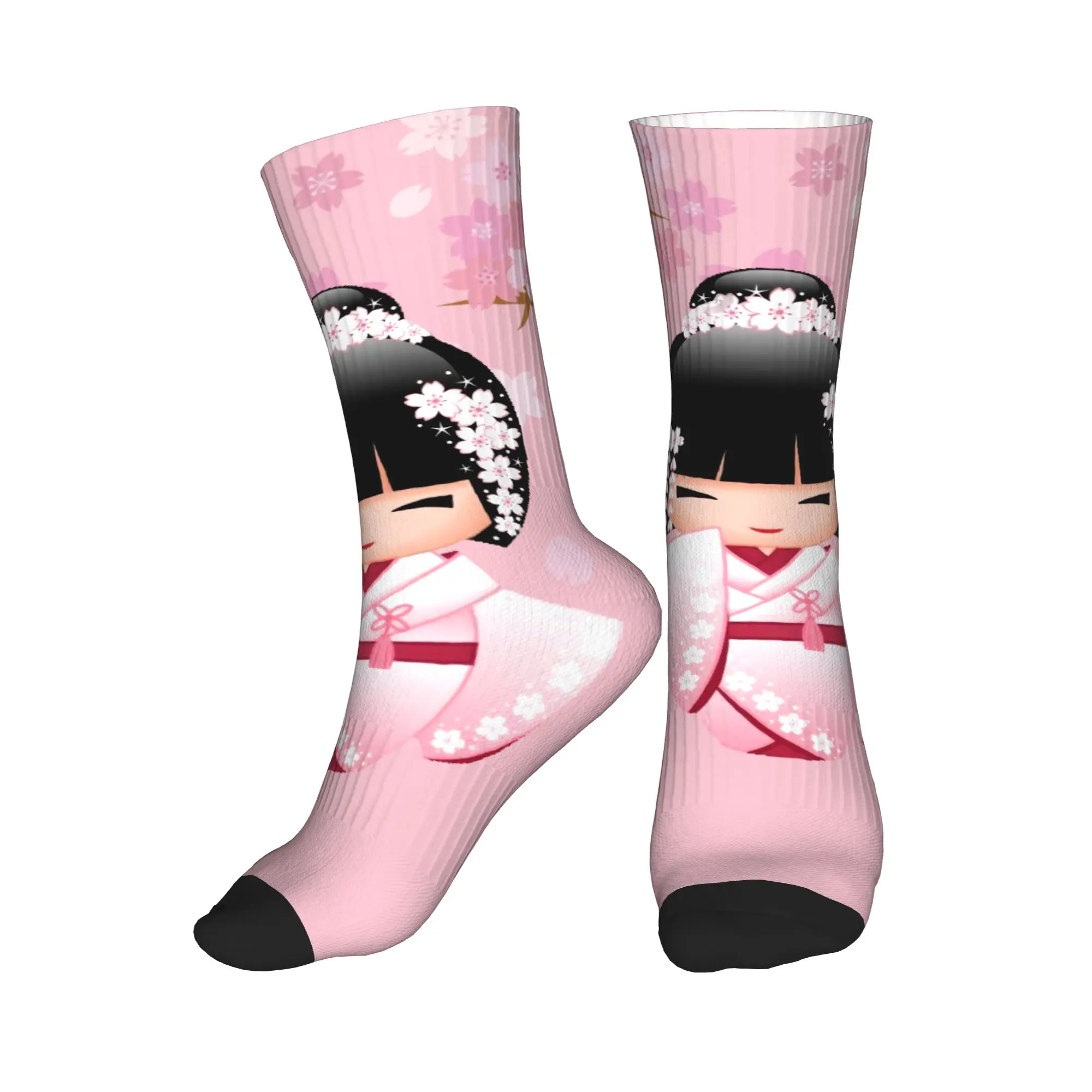 

Японские носки с цветами сакуры и вишневыми цветами, мужские и женские теплые модные оригинальные носки средней длины