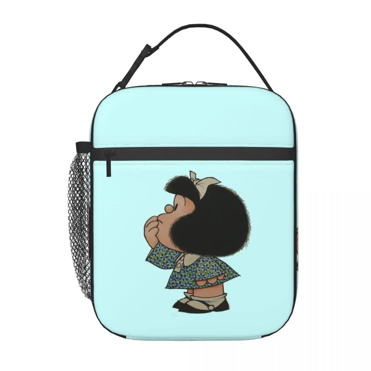 Custom Funny Mafalda Comic Cartoon Insulated Lunch Bags for Women Quino Portable Thermal Cooler Food Lunch Box School