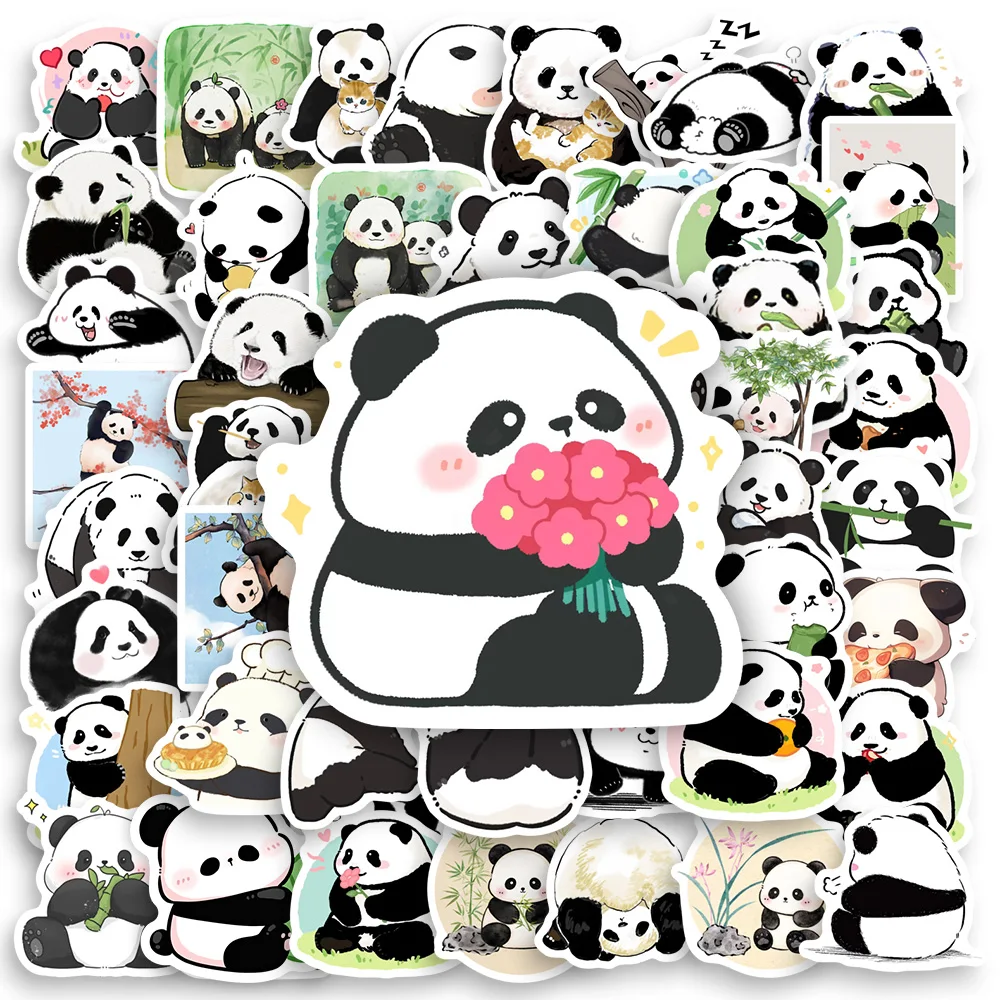 Cute Panda Stickers Fun Kids DIY Gift Toy Decorative Decal for Scrapbook Journal Laptop Phone Luggage Fridge Waterproof