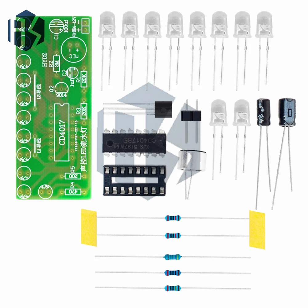 1~5PCS CD4017 Lantern Control: Voice-Activated LED Water Light Kit - Educational DIY Electronic Module for Learning