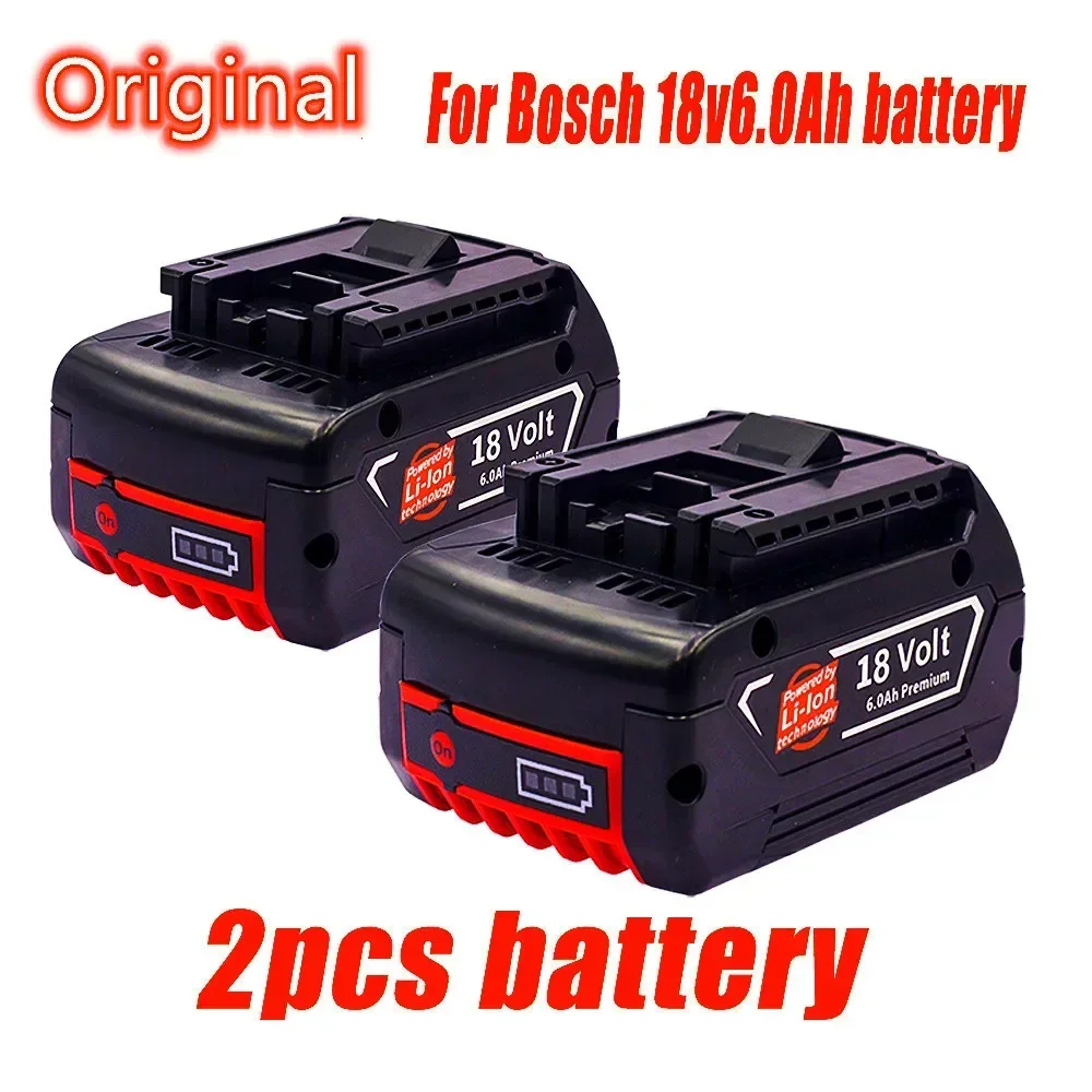 

New 18V Battery 6.0Ah for Bosch Electric Drill 18V 6000mAh Rechargeable Li-ion Battery BAT609, BAT609G, BAT618, BAT618G, BAT614.