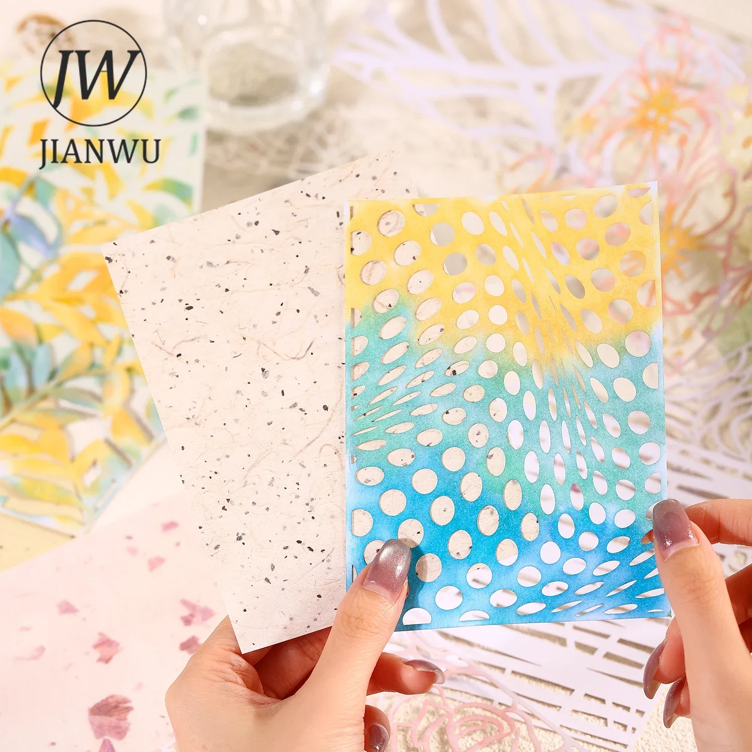 JIANWU Artistic Paper Series Vintage Hollow Pattern Collage Decor Material Paper Creative Junk Journal Scrapbooking Stationery