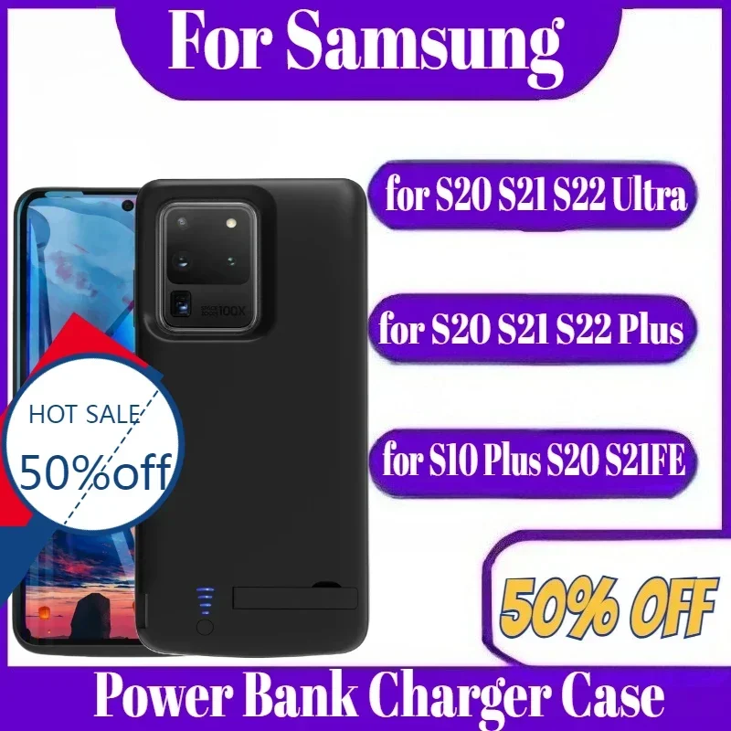 

5000/6000mAh for Samsung S20 S21 S22 Ultra S20 S21 S22 Plus Power Bank Charger Case for Samsung S10 Plus S10 S20FE S21FE
