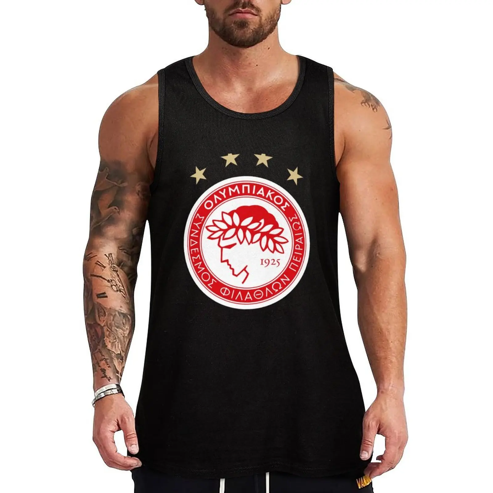 

Olympiakos - Olympiacos - Ολυμπιακ ΣΦΠ Tank Top vest men sleeveless shirt man gym t-shirt for man training weight vest