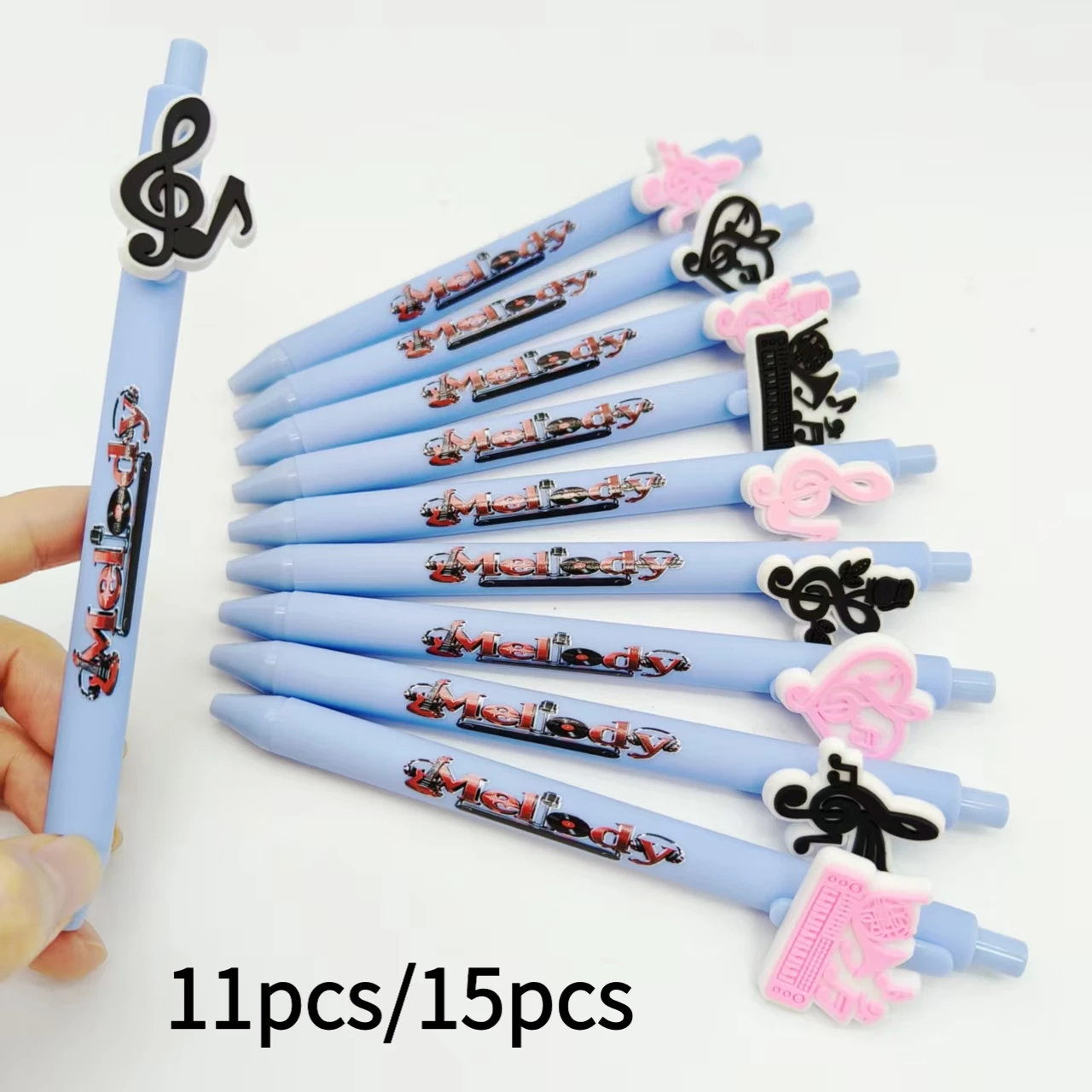 

11 шт./15 шт., шариковая ручка в форме черной пудры, небесно-голубая серия, гелевая ручка для печати, подарочная ручка
