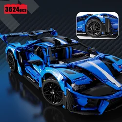 2022 New 1:8 Technical Super Sports Car Building Blocks Model City MOC Racing Vehicle Bricks Assembling Toys for Boys Gift Set