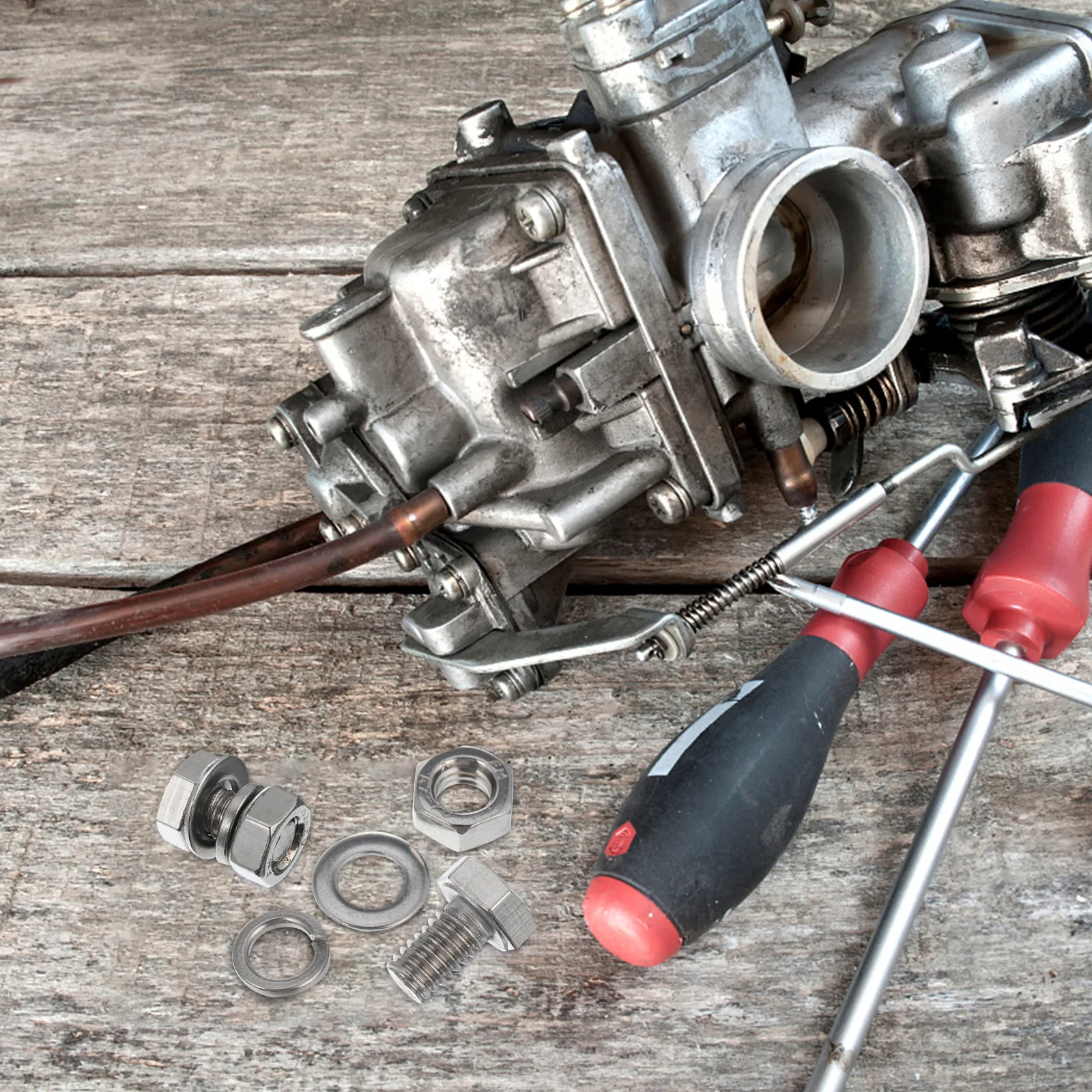 40 مجموعات الفولاذ المقاوم للصدأ الترباس الجوز كيت شقة رئيس مسامير الخشب العمل الالكترونيات الربط مقاومة للتآكل M6 #4