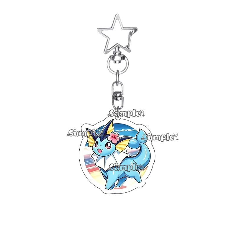 

Anime Double Sided Print Eeveelutions Dessert Themed Acrylic Keychain Cute Eevee Sylveon Glaceon Espeon Bag Charm Pendant Gifts