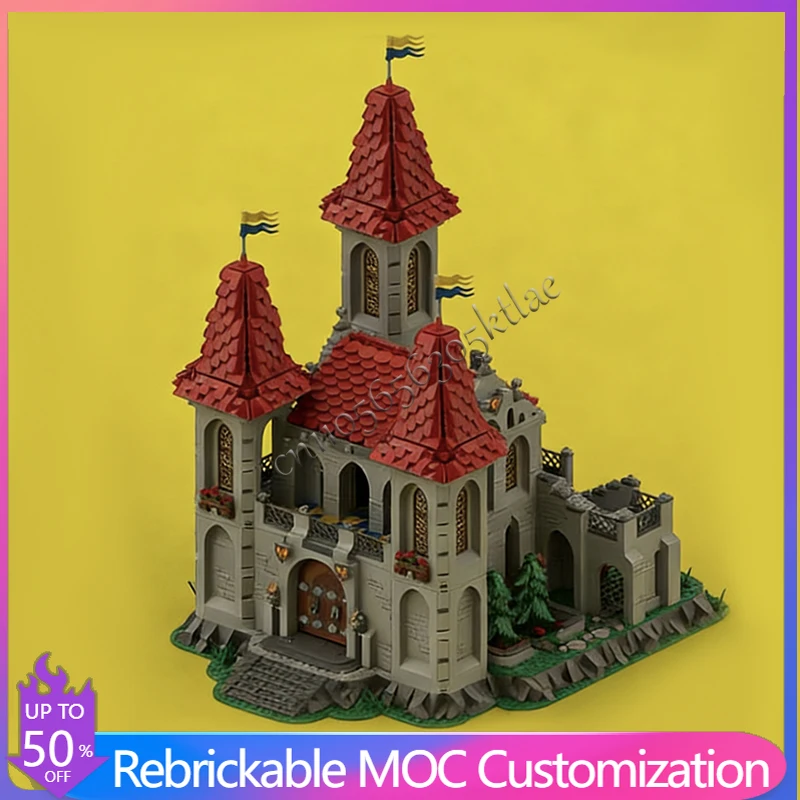 5169 PCS City Engineering Black Knights Rose Castle MOC Customize Modular Building Block Simple Creative DIY Assembly Toy Gift