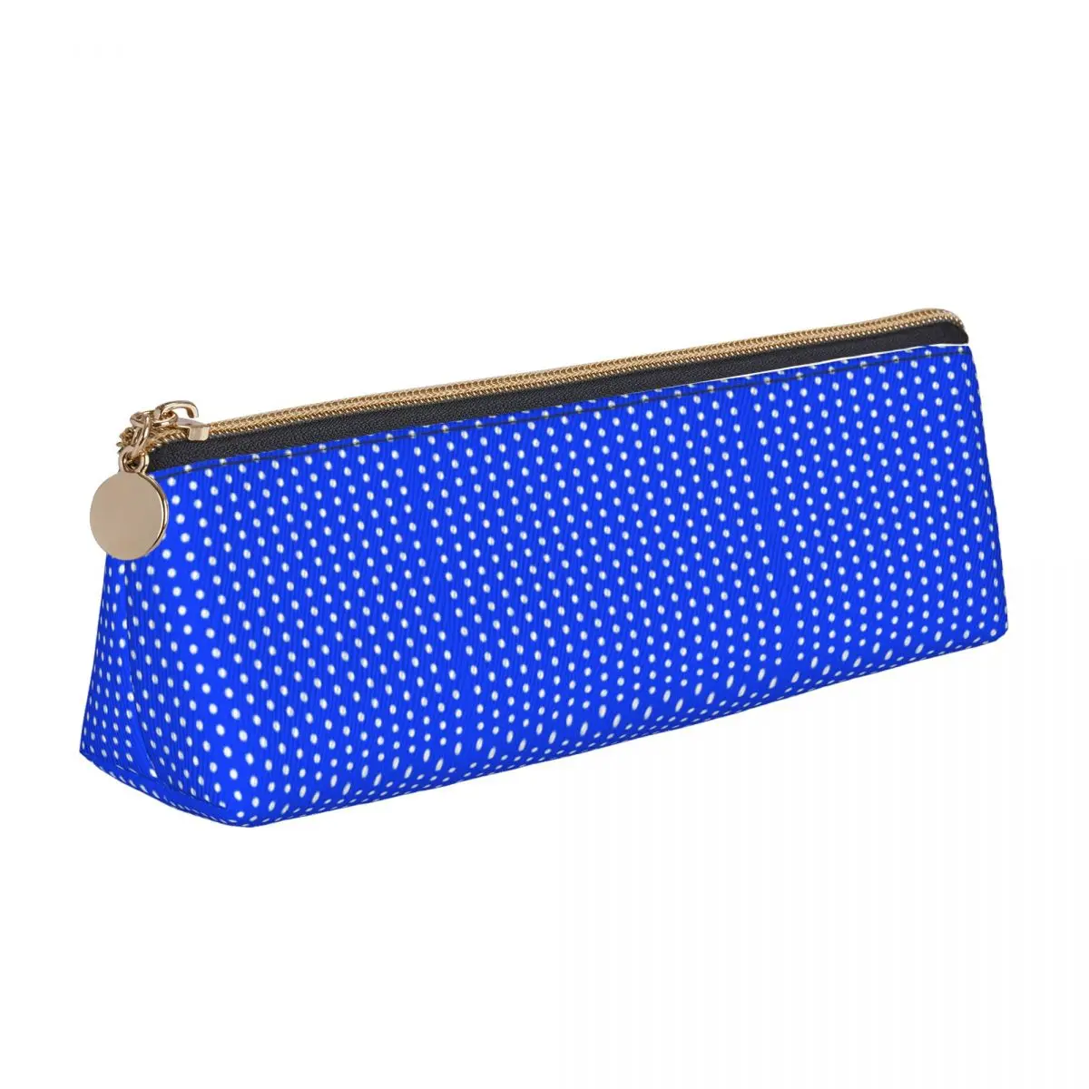 

Cute Pencil Case Blue White Polka Dot Pencil Bag Vintage Pattern School Pencil Cases Child PU Leather Design School Supplies