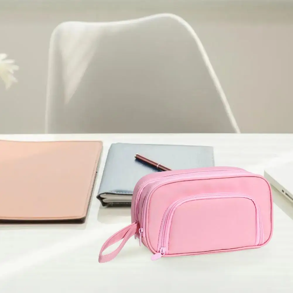 Kotak pensil multifungsi, tempat pensil kapasitas pelajar dengan banyak kompartemen untuk siswa