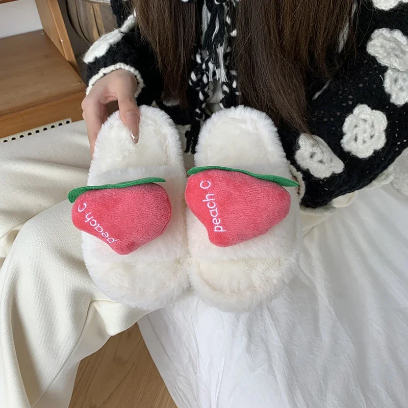 

Children Plush Slippers for Girls 2025 Winter New Fashion Korean Style Soft Sole Anti-slippery Versatile Keep Warm Outside Shoes