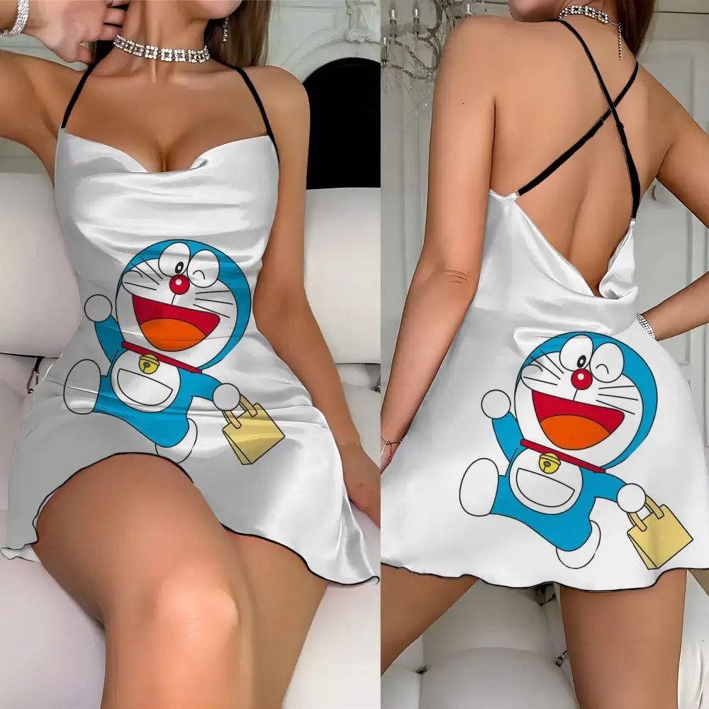 2024 Summer Cute Sexy dress Doraemon Element Print Elegant Party dress 2024 dress Women Pure Lust Fashion Summer Ladies