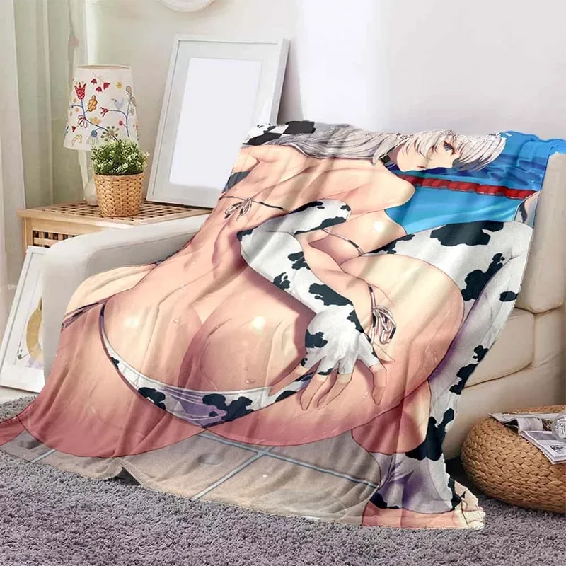 بطانية أنيمي الفن رمي للفتيات ، خفيفة الوزن ، مريحة ، لينة ، تنفس ، الفراش ، السفر ، كاواي ، مثير