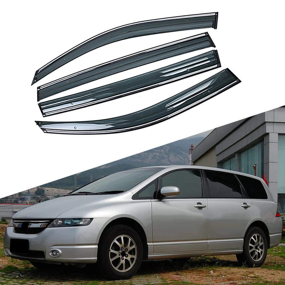 For HONDA ODYSSEY 3rd Generation RB 2003-2008 Car Window Sun Rain Shade Visors Shield Shelter Protector Cover Trim Frame Sticker