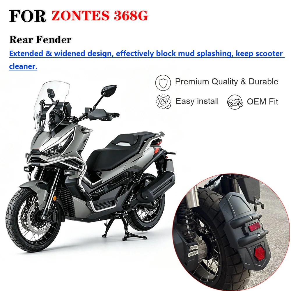 Motorcycle Rear Fender Mudguard For ZONTES 368G ZT368T-G Scooter, Modified Rear Splash Guard Mud Flap
