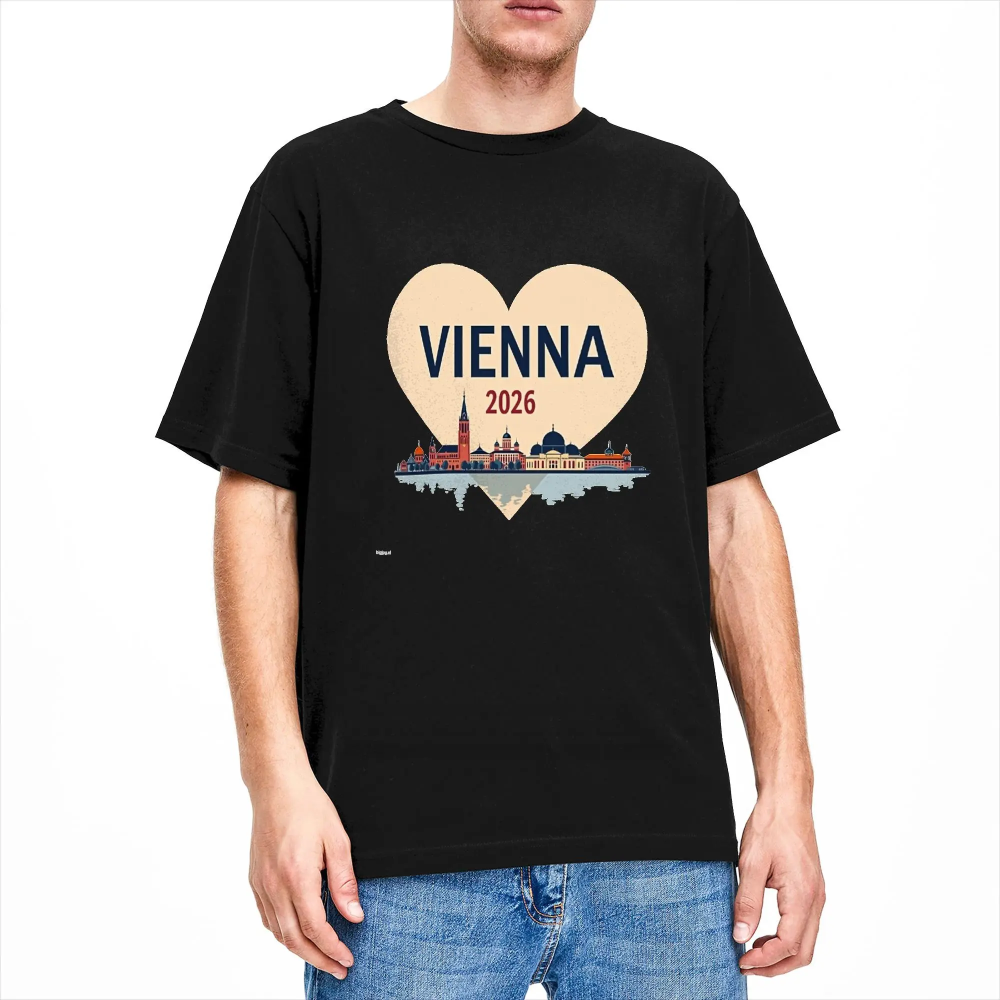 Men Women T-Shirt Vienna 2026 - Skyline Heart City Souvenir T Shirts Harajuku  Summer Tee Shirt Funny 100 Cotton Tops Gift