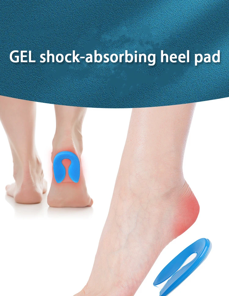 Gel-Fersenkissen mit Stoßdämpfung, weiche und bequeme Sport-Einlegesohlen, selbstklebendes, rutschfestes Fersenpolster, 2 Stück/4 Stück. – Detail 1