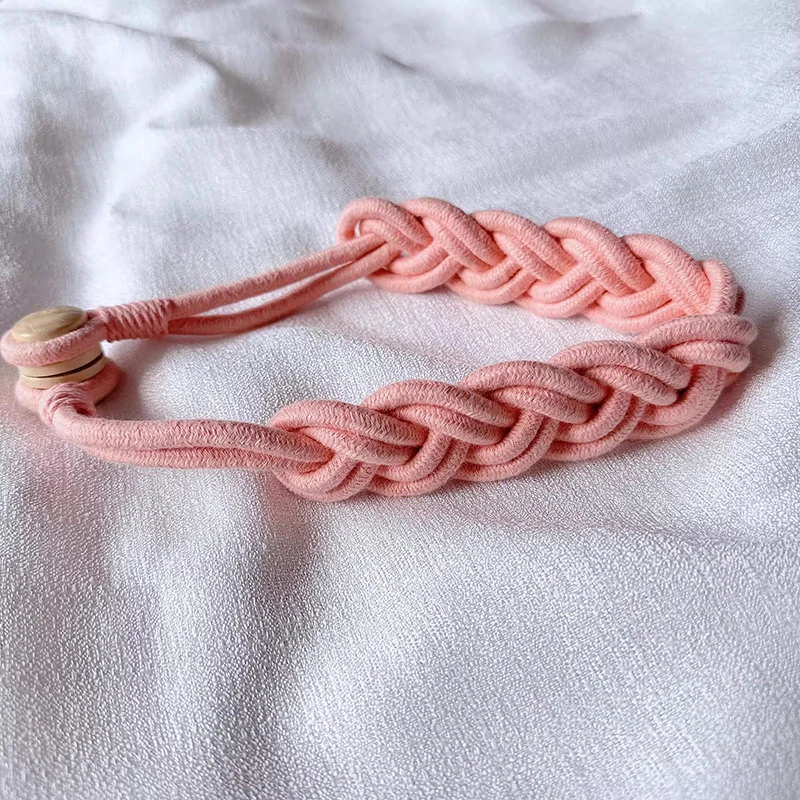 2pcs Magnetic Curtain Buckle Tie Strap Hand-Woven Tied Belt French White Yarn Tie Rope Light Luxury High-End Pair