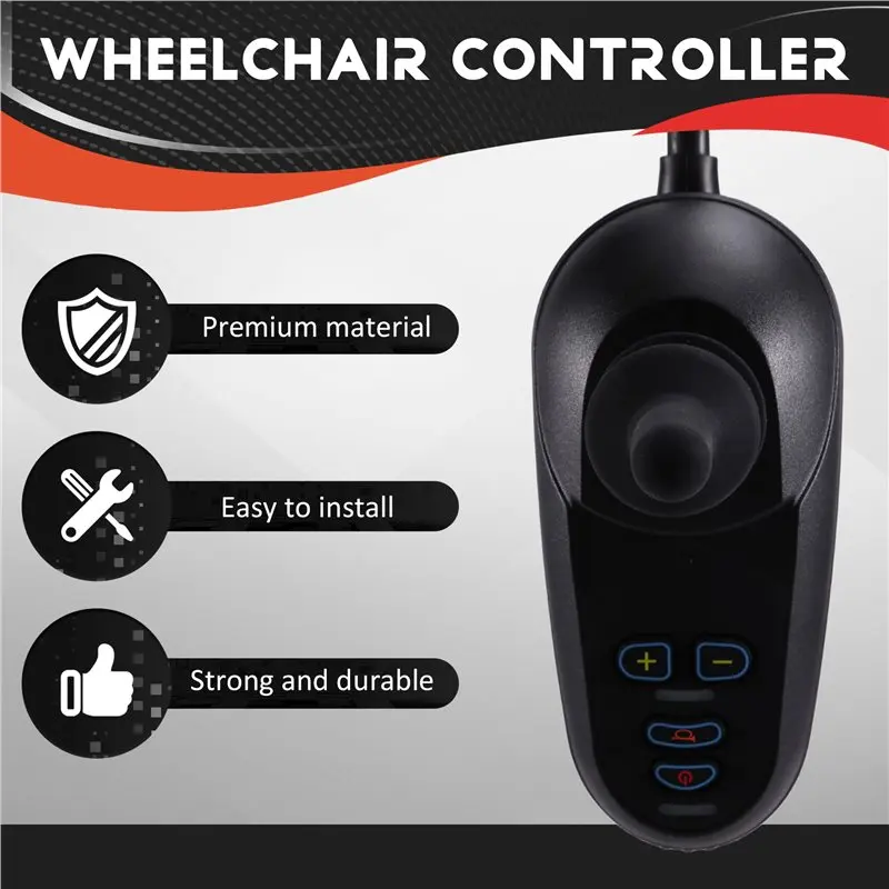 A73X-24V عصا التحكم للكرسي المتحرك الكهربائية العالمية، وحدة تحكم مزدوجة، مقبض تحكم بلوتوث لاسلكي