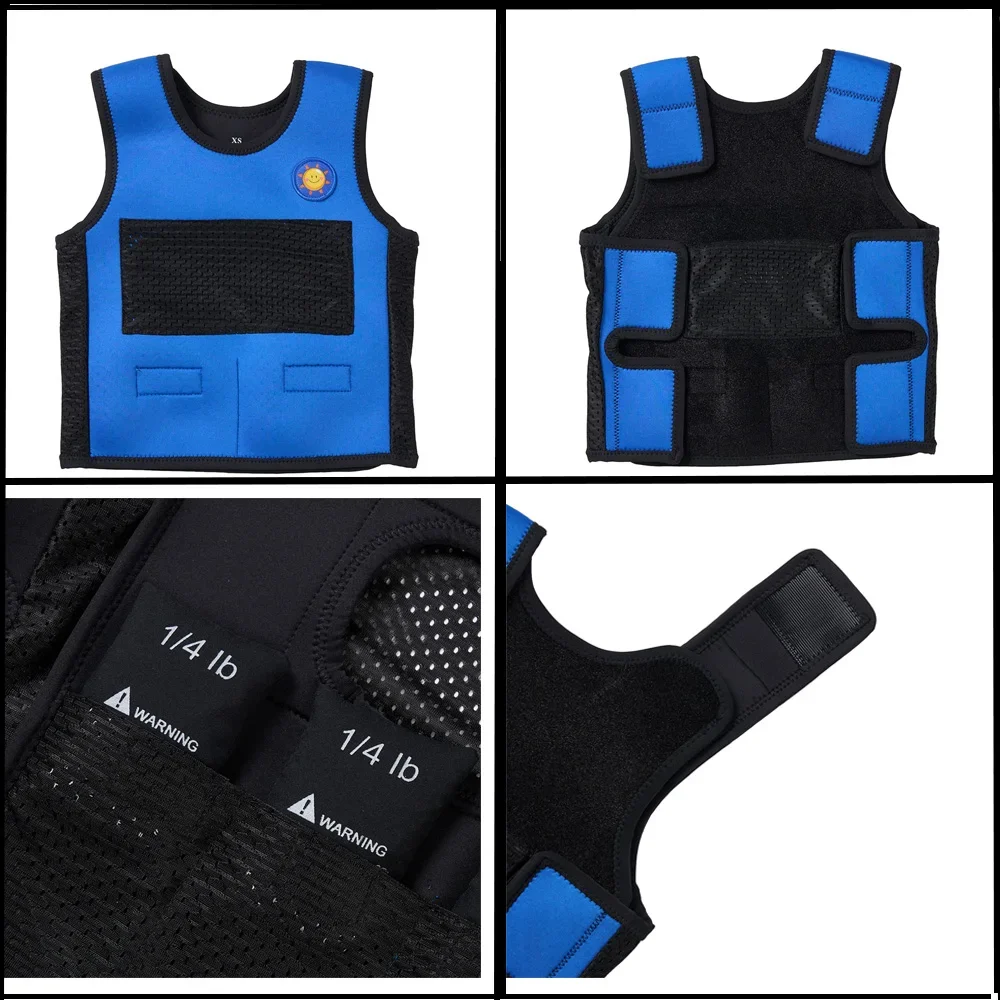 Adjustable Weights Vest for Kids Comfort Breathable Relieve Stress Vest Emotional Relief Vest for Children Boys and Girls