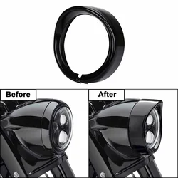 7 Inch Chrome Headlight Trim Ring Bezel Motorcycle Headlamp Decor Cover Accessories for Harley Touring Street Glide 1983-2013