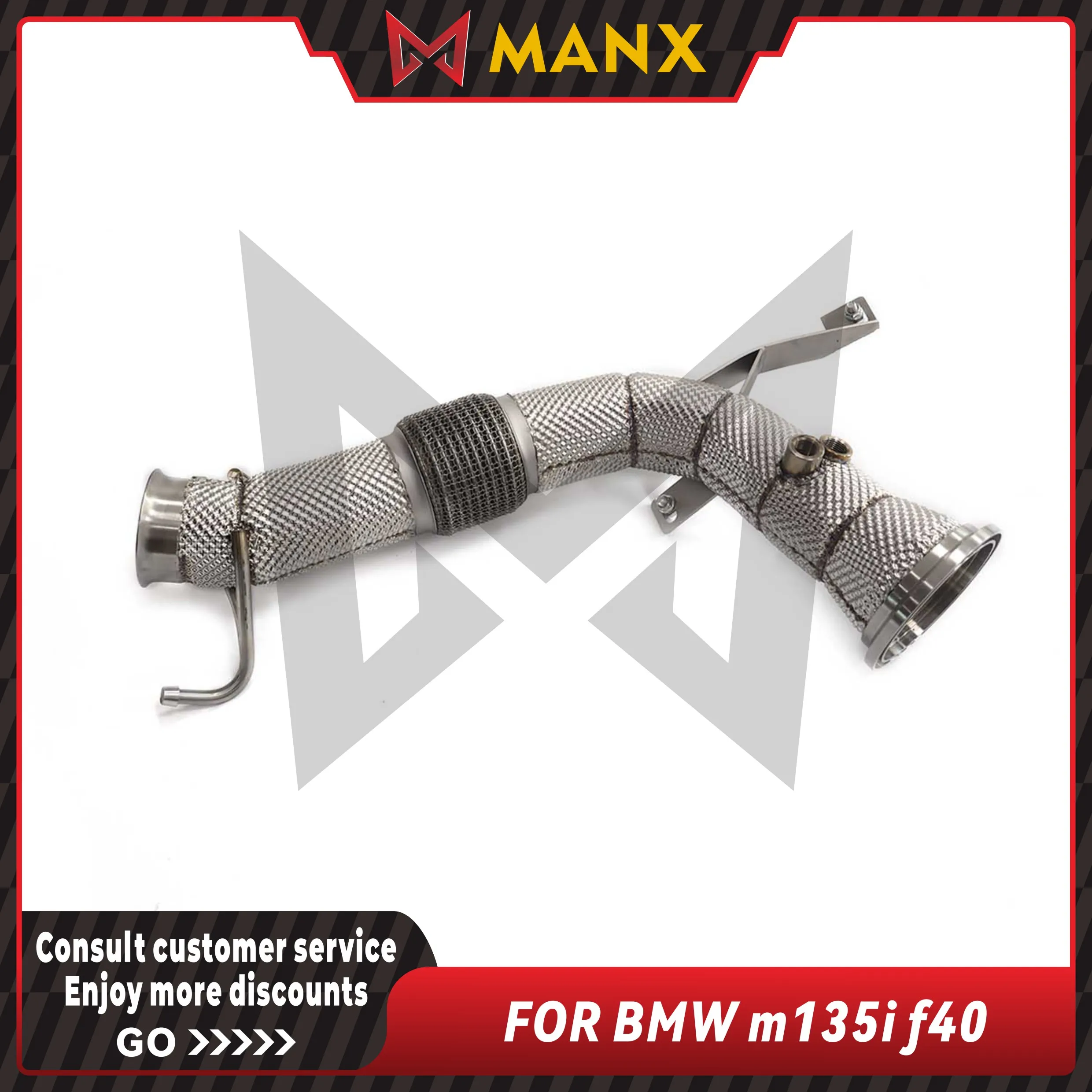 

Suitable for BMW M135i F40 Stainless steel Downpipe High Flow Performance Exhaust fitting Lossless installation With Heat shield