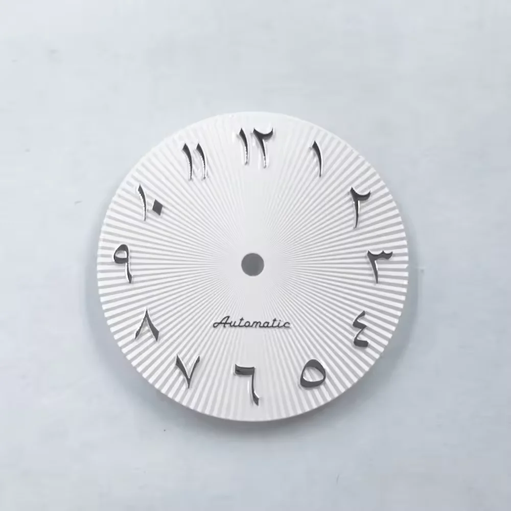 Neiton 29mm الأرقام العربية الاتصال الهاتفي أزرق أسود أبيض أخضر فضي ترصيع لا مضيئة لحركة NH35/NH36