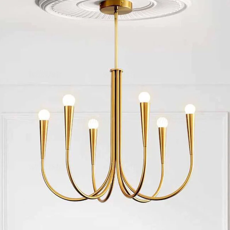 Luxury Iron Candlestick Pendant Lamp Copper Black Metal Suspension Light for Hotel Cafe Dining Bedroom - Hanging Ceiling Chandel