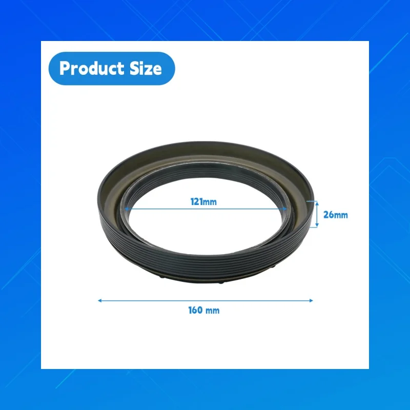 

Meritor 393-0173. Size: 121x160x26mm.DMHUI high-quality hub oil seal. Suitable for the oil seal of Meritor drive axles.