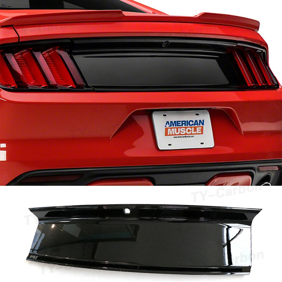 

For Ford Mustang 2015-2021 Car Rear Bumper Guard Cover Plate Carbon Fiber Look Trunk Lid Board Decklid Panel Body Kit Splitter