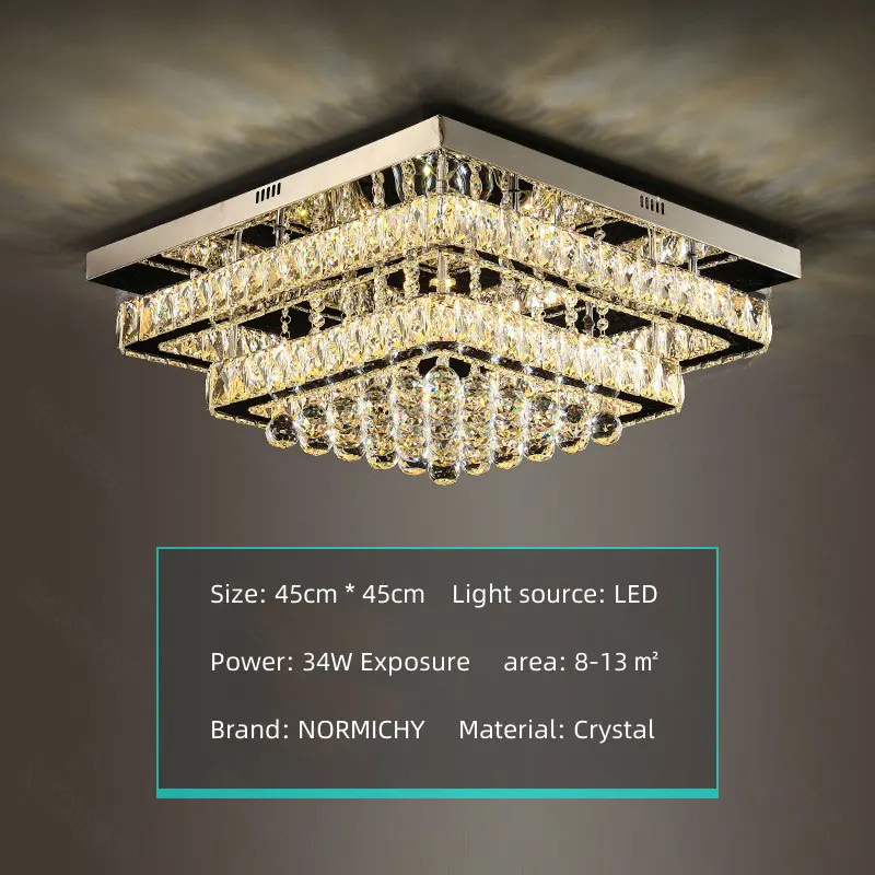 Moderne luxe kristallen LED-kroonluchter voor woonkamer slaapkamer eetkamer keuken plafondlamp zilver chroom afstandsbediening licht