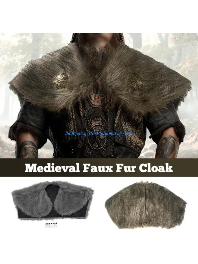573B Lightweight Artificial Furs Capes Historical Character Cosplay Gear Halloween Accessory For Festivals Travel Use
